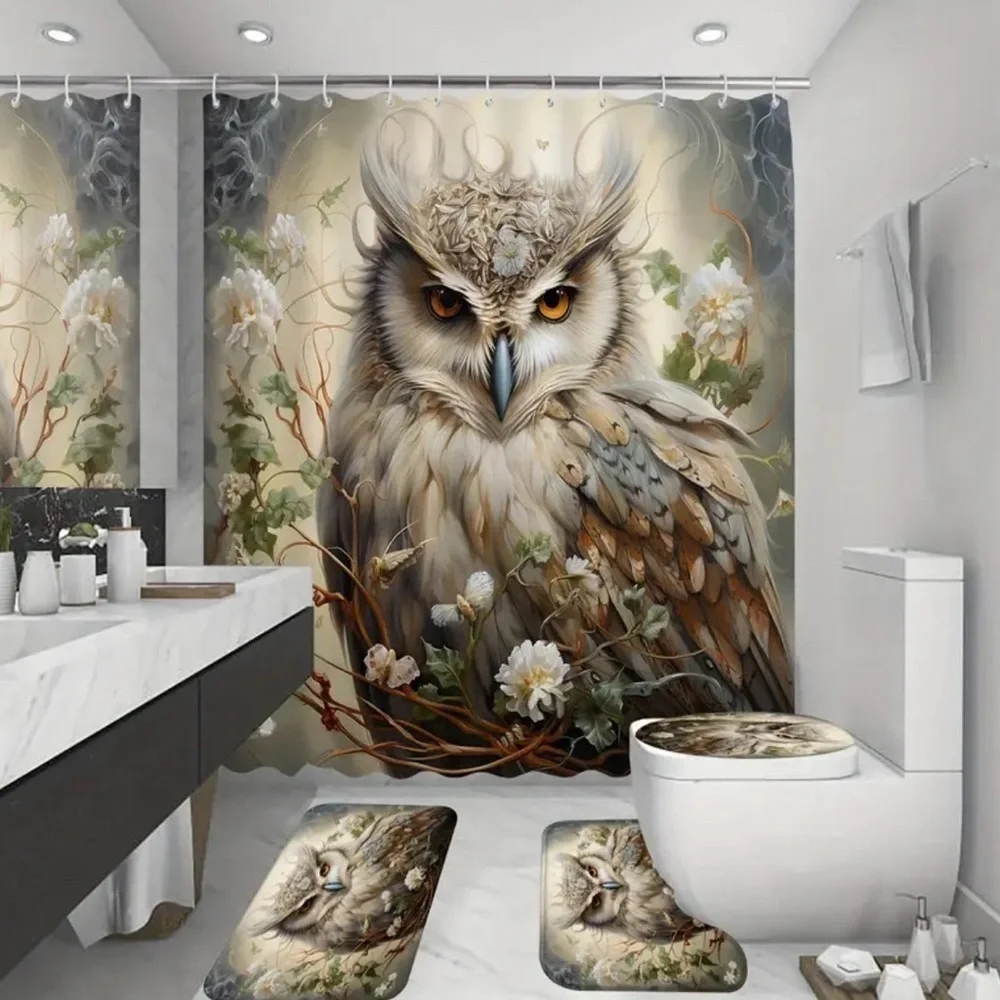 4pc Owl Bathroom Set NWT